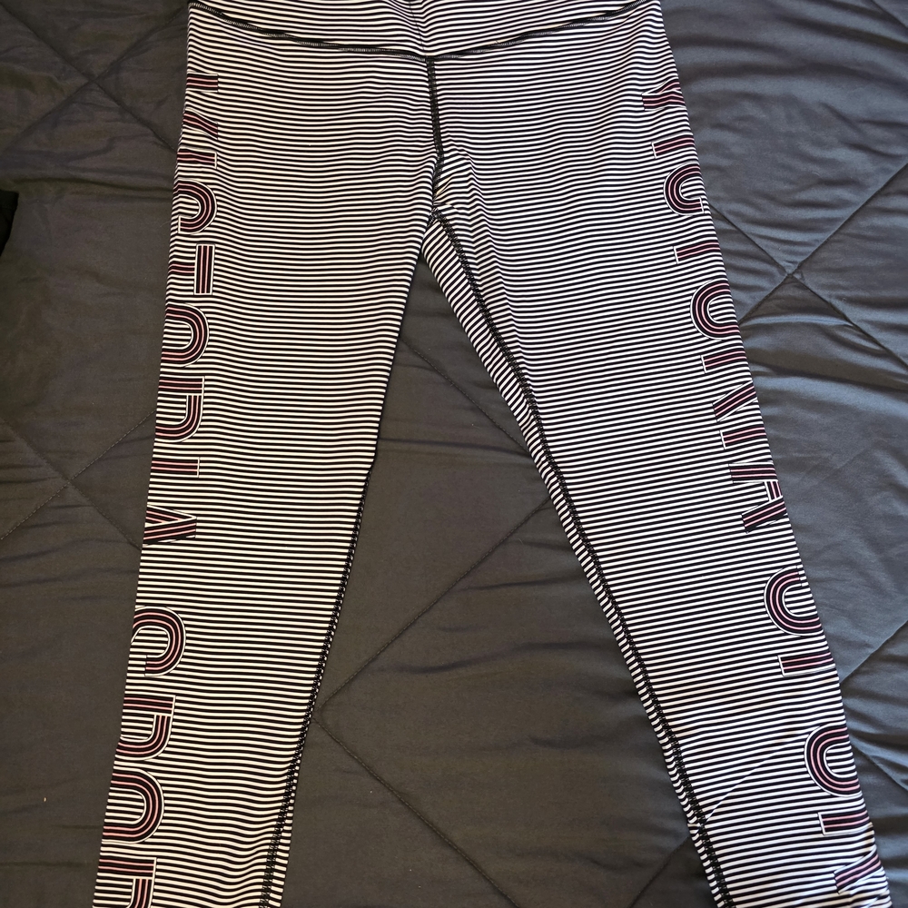 Victoria's Secret Sport Leggings - Black and White Stripes